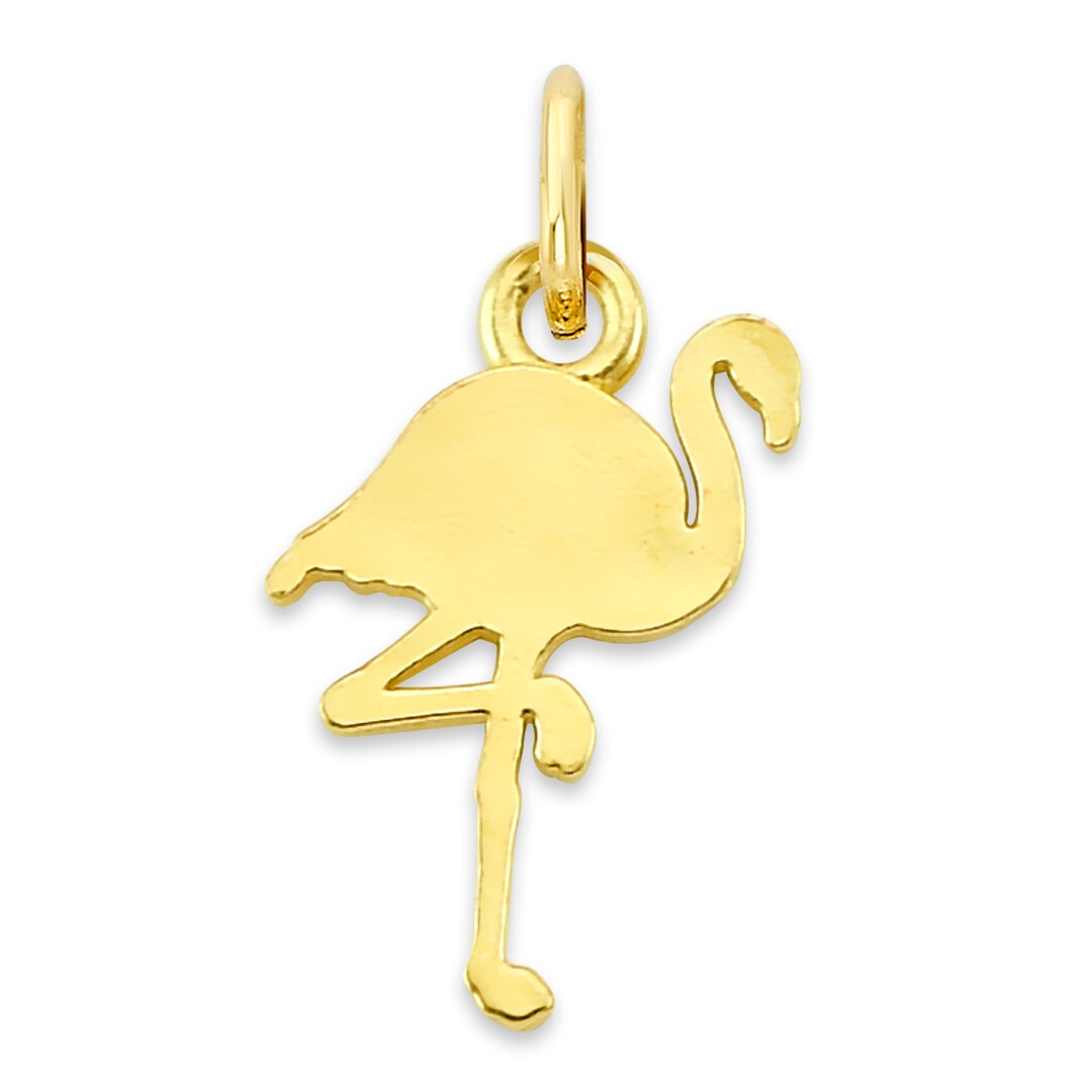 Solid 10k or 14k Gold Flamingo Charm with Jump Ring MakerPlace by Michaels